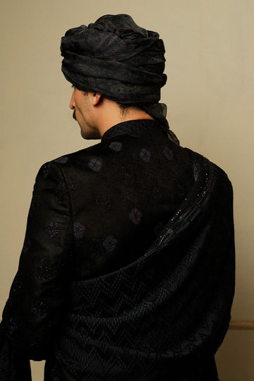 designer black sherwani for groom